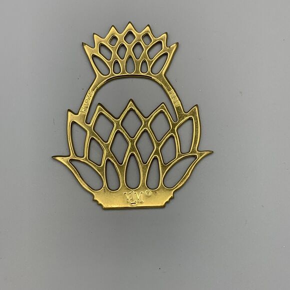 Vintage Newport Pineapple Virginia Metalcrafters Brass Ornament 1989 Retired VMC - Picture 2 of 6